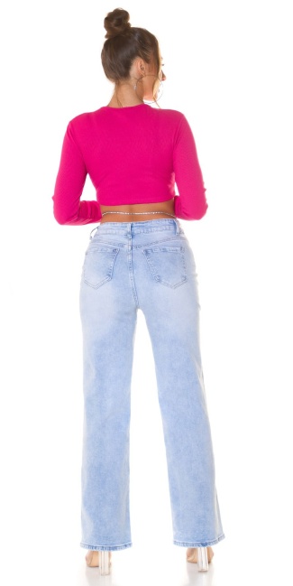 cropped longsleeve Shirt with Cut Outs Pink
